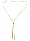 Minimalist 18K Golden Stainless Steel Lariat Necklace - Fgs