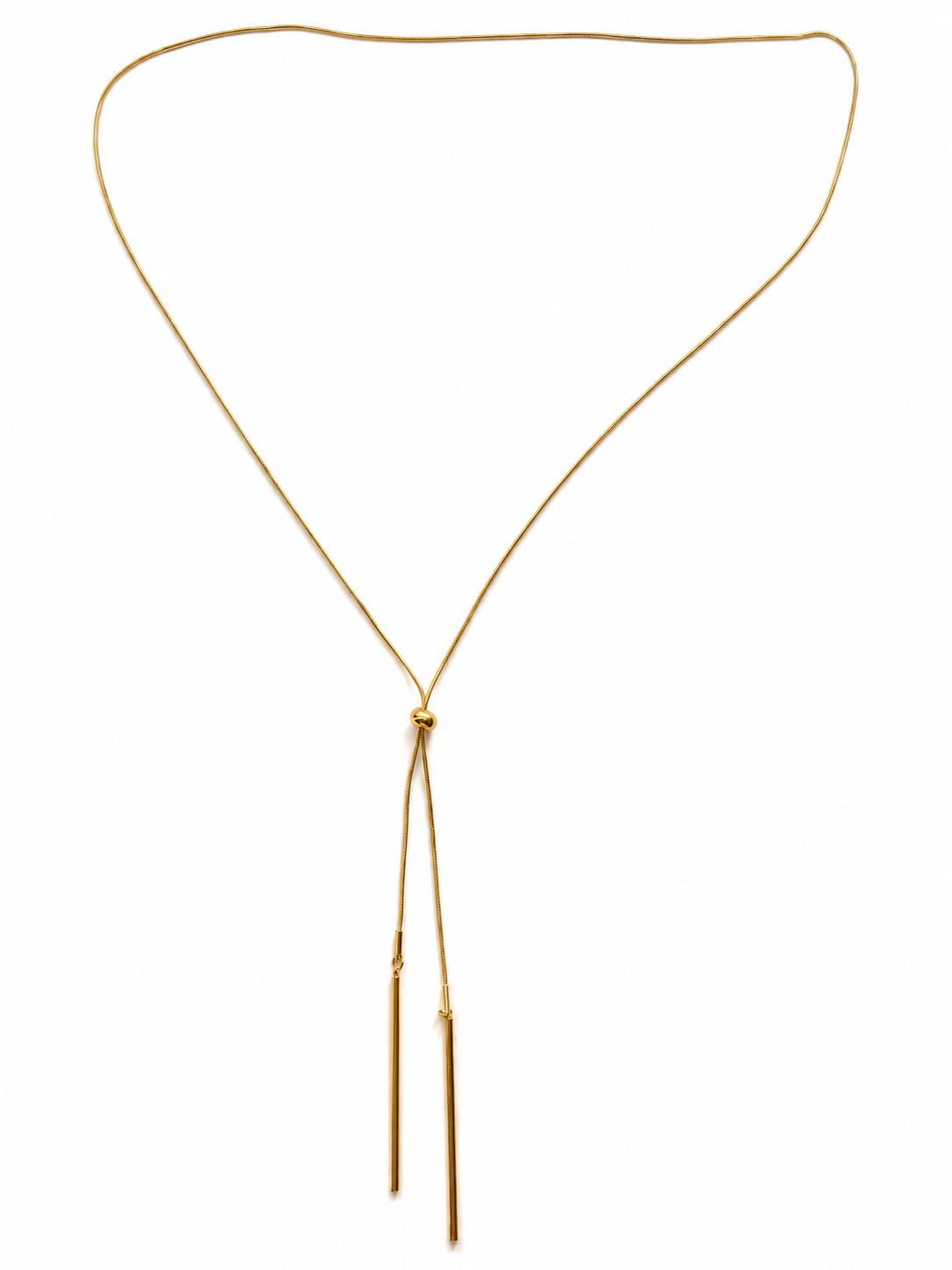 Minimalist 18K Golden Stainless Steel Lariat Necklace - Fgs